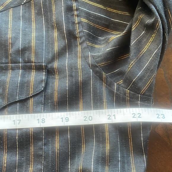 Panhandle Slim Pearl Snap Black With Gold Threading Long Sleeve Shirt Size 16-35 - Picture 12 of 14